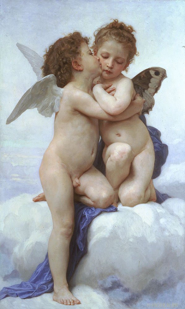 William Bouguereau Cupid and Psyche as Children